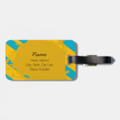 青および金ゴールドのストライプのバッグのラベル$9.50 ラゲッジタグ (裏面横)