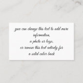 青および金ゴールドのボーダーバンドが付いている孔雀の羽 名刺 (裏面)