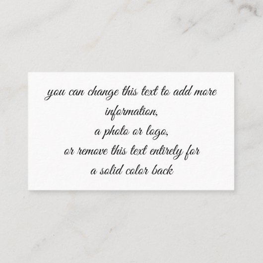 青および金ゴールドのボーダーバンドが付いている孔雀の羽 名刺 (裏面)