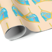 青および金ゴールドのポップアートのランジェリー ラッピングペーパー (ロールコーナー)