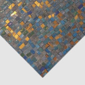 青および金ゴールドのモザイク石 薄葉紙 (詳細)