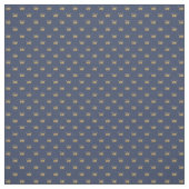 青および金ゴールドの王冠 ファブリック (見本)