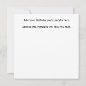 青および金ゴールドの誕生会の招待W1149 招待状 (裏面)