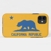 青および金ゴールドカリフォルニア共和国の旗 Case-Mate iPhoneケース (裏面(横))