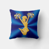 青および金ゴールドチアリーダーのための年長夜ギフト クッション (裏面)