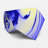 青および金ゴールド大理石デザイナー首のタイ ネクタイ (ロール)