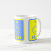 青および金ゴールドPhDの分子のマグ コーヒーマグカップ (正面右)