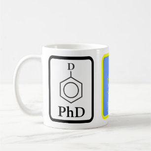 青および金ゴールドPhDの分子のマグ コーヒーマグカップ