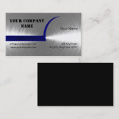 青および銀によってブラシをかけられる金属の名刺 名刺 (正面/裏面)