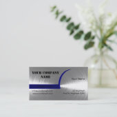 青および銀によってブラシをかけられる金属の名刺 名刺 (スタンド正面)