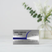 青および銀によってブラシをかけられる金属の名刺 名刺 (スタンド正面)