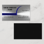 青および銀によってブラシをかけられる金属の名刺 名刺 (正面/裏面)