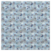 青および銀の不思議の国のキャラクターのアリス ファブリック (見本)