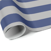 青および銀は包装紙を縞で飾ります ラッピングペーパー (ロールコーナー)