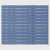 青および銀は縞で飾ります ラッピングペーパー (フラット)