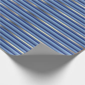青および銀は縞で飾ります ラッピングペーパー (角)
