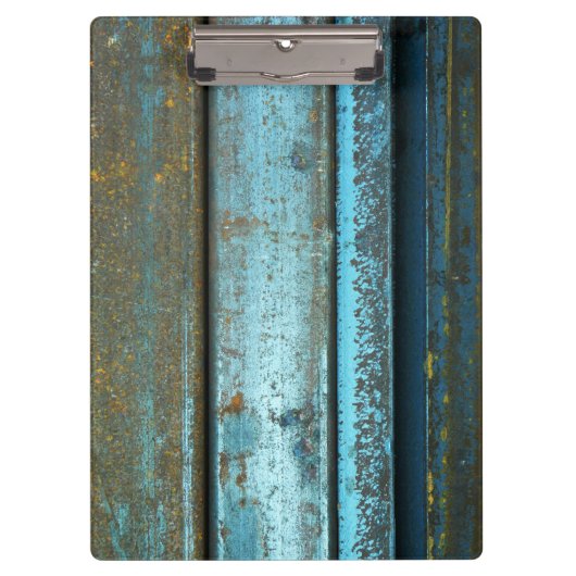 青および錆の険しい風化させた錆つかせた金属 クリップボード (正面)