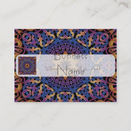 青および黄色のケルト結び目模様のタイル147 名刺