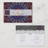 青および黄色のケルト結び目模様のタイル147 名刺 (正面/裏面)