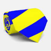 青および黄色のストライプのなタイ(厚く縞で飾ります) ネクタイ (ロール)