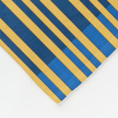 青および黄色のストライプ フリースブランケット (角)