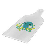 青および黄色のタコ カッティングボード (角)