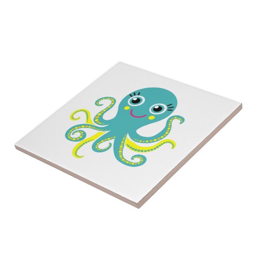 青および黄色のタコ タイル (側面)