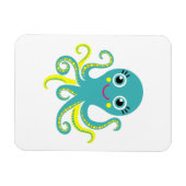 青および黄色のタコ マグネット (横)