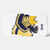 青および黄色のチアリーダーのiPadの箱 Case-Mate iPhoneケース (裏面 (横))