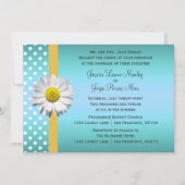 青および黄色のデイジーの結婚式招待状 招待状 (正面)