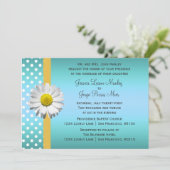 青および黄色のデイジーの結婚式招待状 招待状 (スタンド正面)