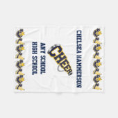 青および黄色の応援のフリースブランケット フリースブランケット (正面(横))