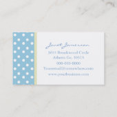 青および黄色の水玉模様の名刺 名刺 (裏面)