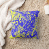 青および黄色の群葉の装飾用クッション クッション (ブランケット)