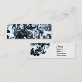 青および黒いインク渦巻の名刺 スキニー名刺 (正面/裏面)