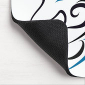 青および黒いオオカミの頭部の輪郭 マウスパッド (コーナー)