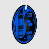 青および黒いギターおよび低音の陰陽 オーナメント (正面)