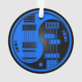 青および黒いギターおよび低音の陰陽 オーナメント (裏面)