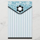 青および黒いクラッチの文房具 便箋 (正面)