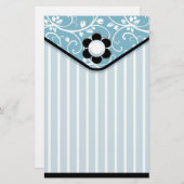 青および黒いクラッチの文房具 便箋 (正面/裏面)