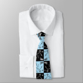 青および黒いタイルの大工仕事用具 ネクタイ (タイ)