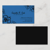 青および黒いハイビスカスの名刺 名刺 (正面/裏面)