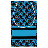 青および黒いバレーボールを個人化して下さい スモールペーパーバッグ (裏面)