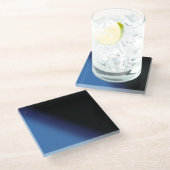 青および黒い勾配 ガラスコースター (アングル)