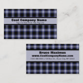 青および黒い格子縞の名刺 名刺 (正面/裏面)