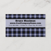 青および黒い格子縞の名刺 名刺 (裏面)