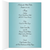 青および黒い花のテーブル数またはメニューカード (内側 (右))