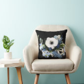 青および黒い花の装飾用クッション クッション (椅子)