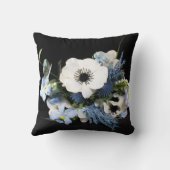 青および黒い花の装飾用クッション クッション (裏面)