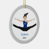 青および黒い閲兵行進部隊のブラウンの毛 セラミックオーナメント (右)